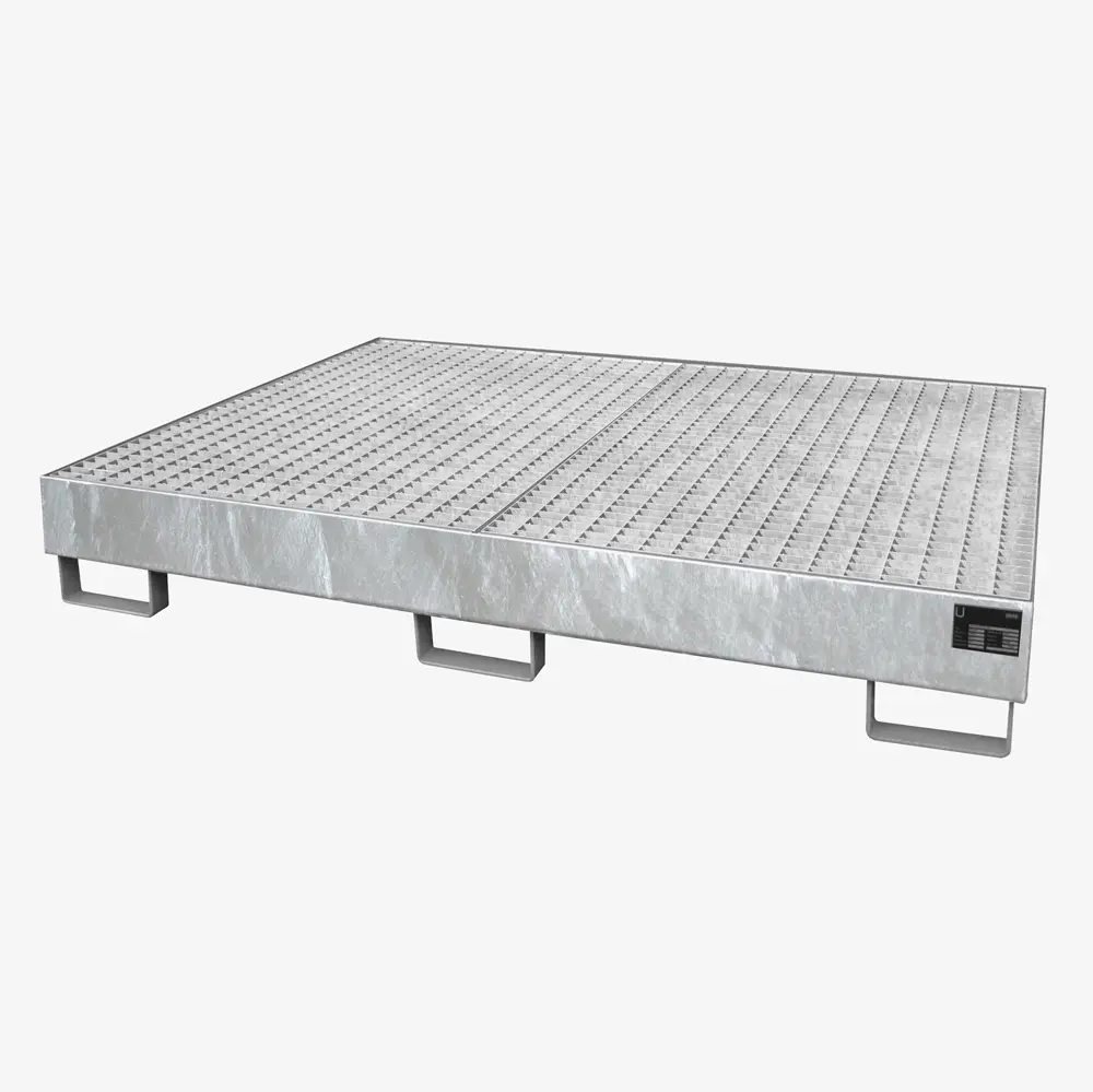 Produktbild von tigerhebezeuge regalwanne gefahrstoff auffangwanne mit gitterrost fuer hochregal typ RW GR 1800 verzinkt