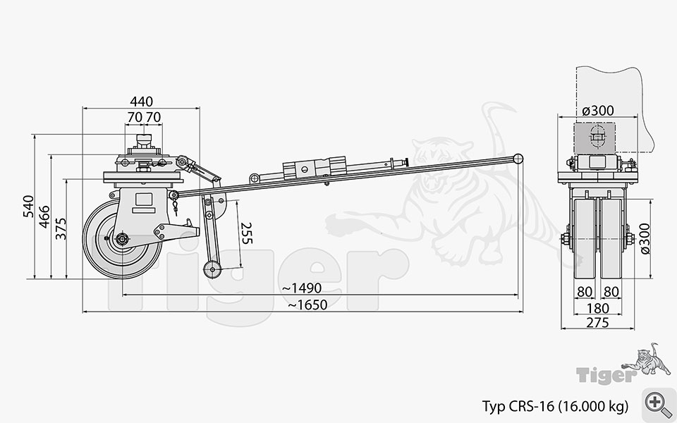 2. Produktbild zu tigerhebezeuge container schwerlastrollen crs 16
