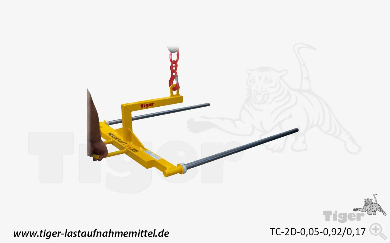Produktbild von Tiger Sonder-Krangabel mit hochfesten Doppel-Tragdornen und PVC-Schutzschlauch Serie Sonder-TC-2D tiger-sonder-krangabel-tc-2d-0-05-lastaufnahmemittel