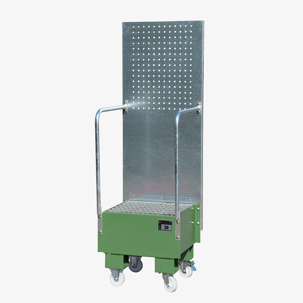 Produktbild von tigerhebezeuge fahrbare auffangwanne mit lochplattenwand gruen lackiert typ LPW 60 1 GRUEN 01 x