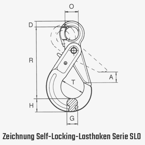 Technisches Bild für tigerhebezeuge-selflocking-lasthaken-mit-oesenkopf-serie-SLO-zeichnung-kettenbeschlagteile