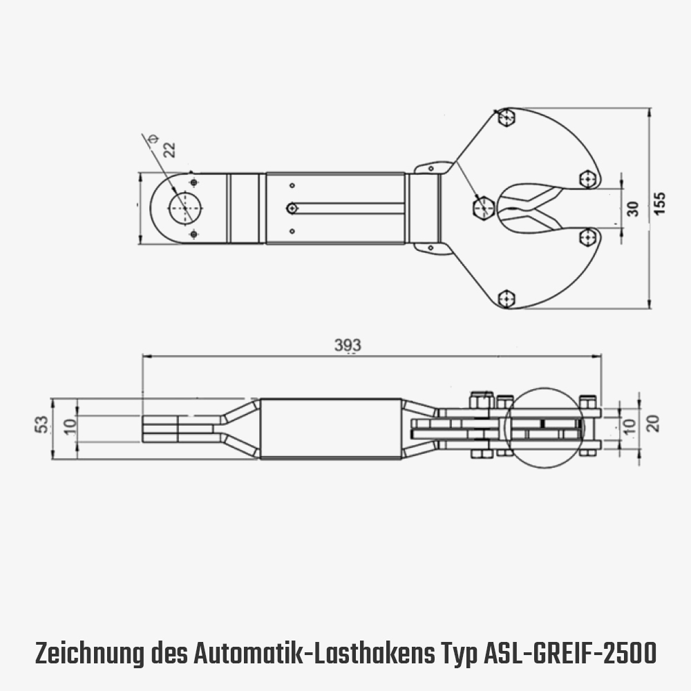 Technisches Bild für tigerhebezeuge-automatiklasthaken-zum-fern-abschlagen-typ-ASL-GREIF-2500-zeichnung-v2