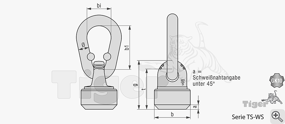3. Produktbild zu anschlagwirbel gk10 schweissbar flat point anschlagpunkt 2