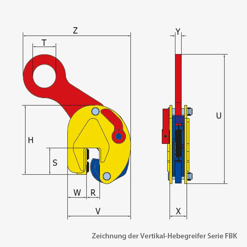 Technisches Bild für terrier-vertikal-hebeklemme-serie-FBK-zeichnung