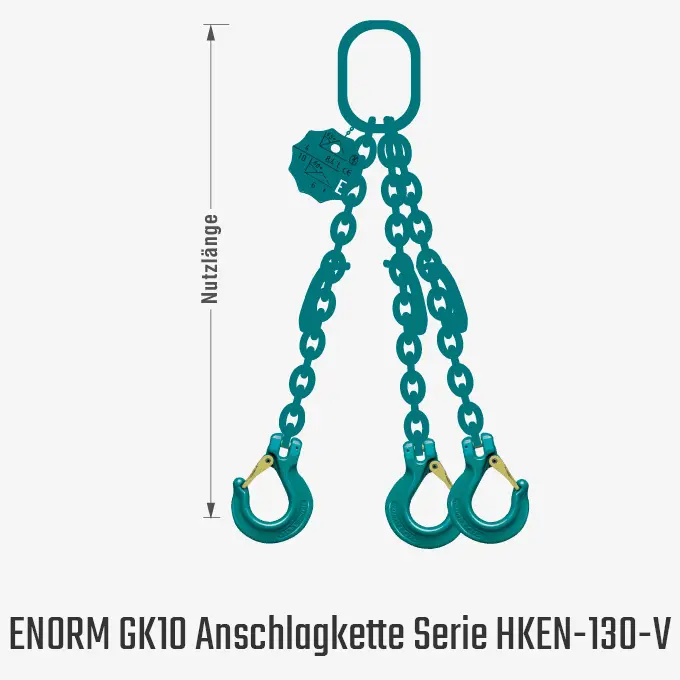 Zum Vergrößern anklicken Technisches Bild für tigerhebezeuge-anschlagketten-kettengehaenge-3-strang-kuerzbar-GK10-ENORM-serie-HKEN-130-V-zeichnung