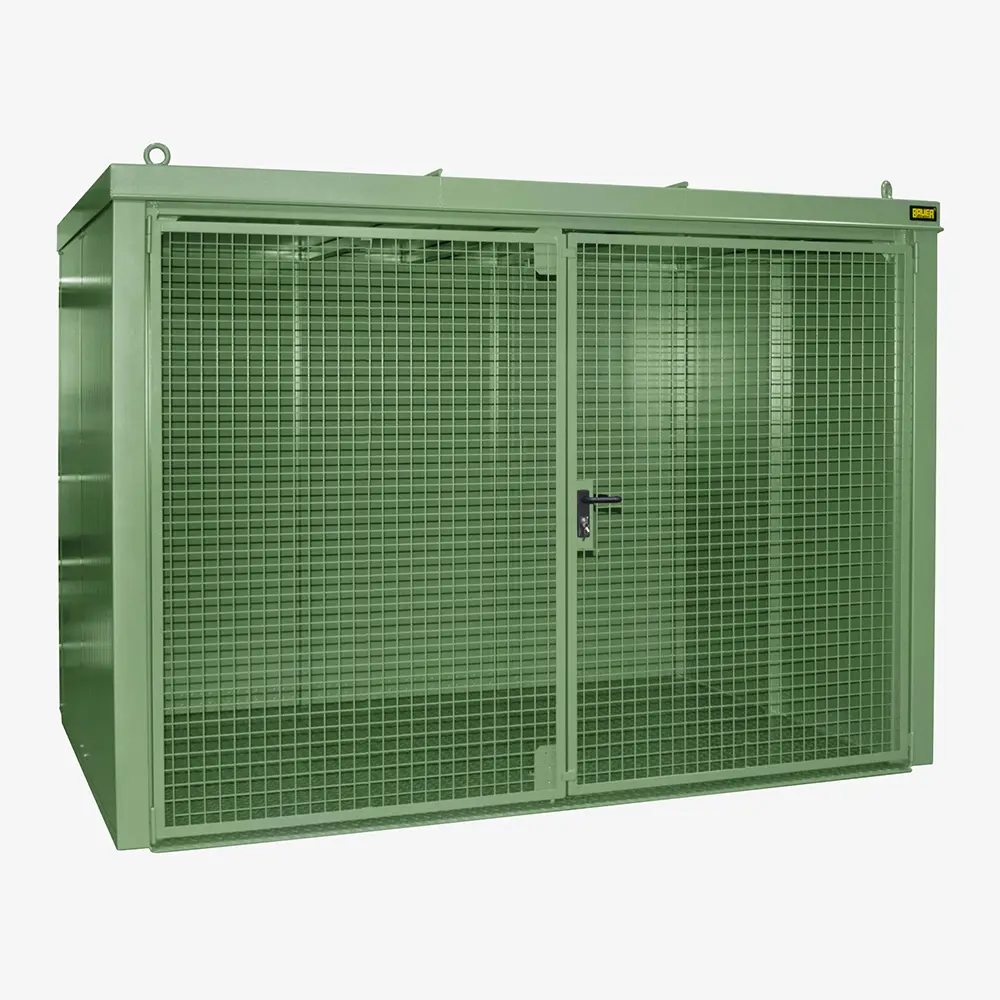Gasflaschen-Container GFC-B mit Dach und Flügeltor, halboffen nach TRGS 510