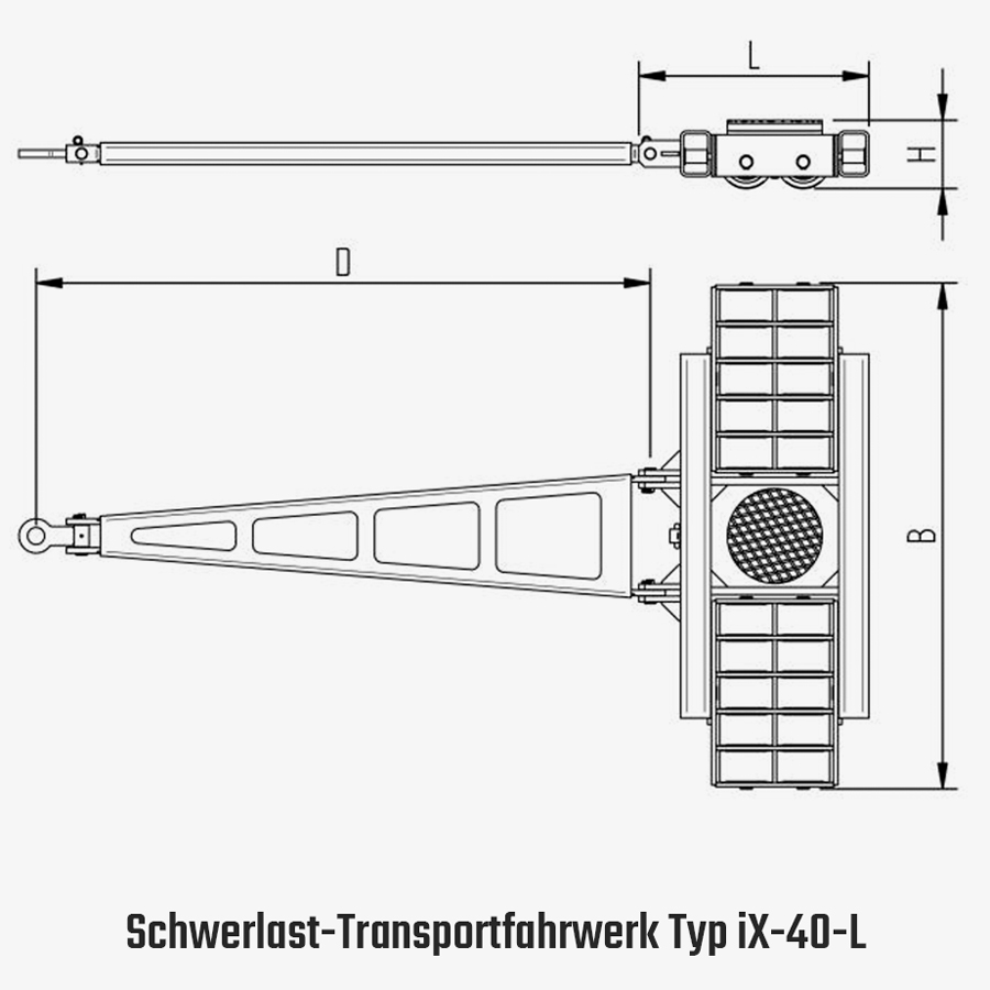 Technisches Bild für tigerhebezeuge-schwerlast-transportfahrwerk-typ-iX-40-L-zeichnung