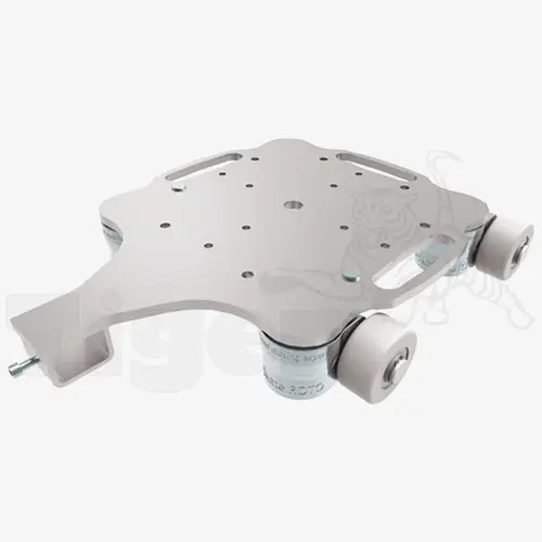 Produktbild von Rotationsfahrwerke ECO-Skate für Reinraum - vernickelte Ausführung mit Nylon-Rädern rotationsfahrwerke-rfn-cr