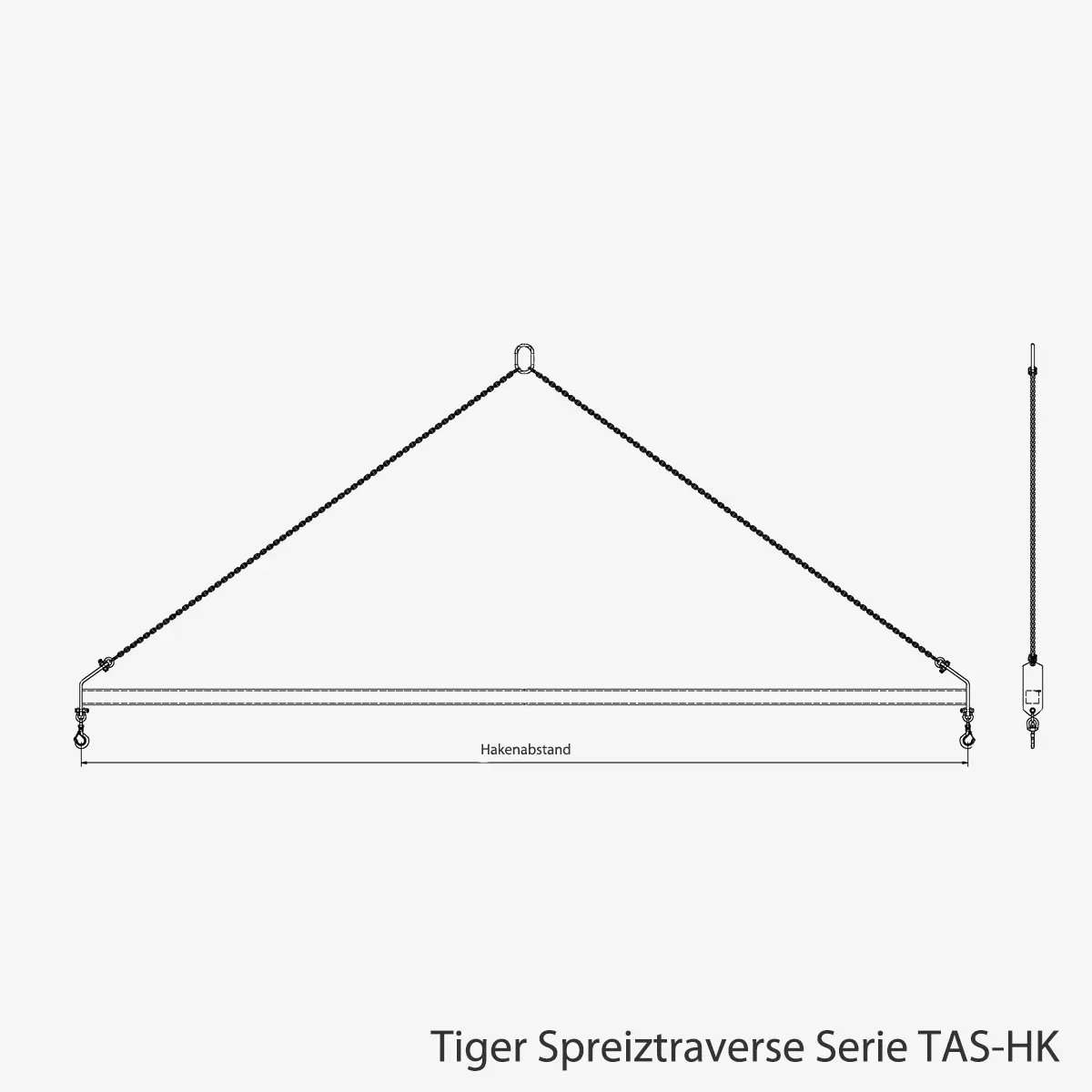 Zum Vergrößern anklicken Technisches Bild für tiger-spreiztraverse-starr-mit-kette-serie-TAS-HK-zeichnung