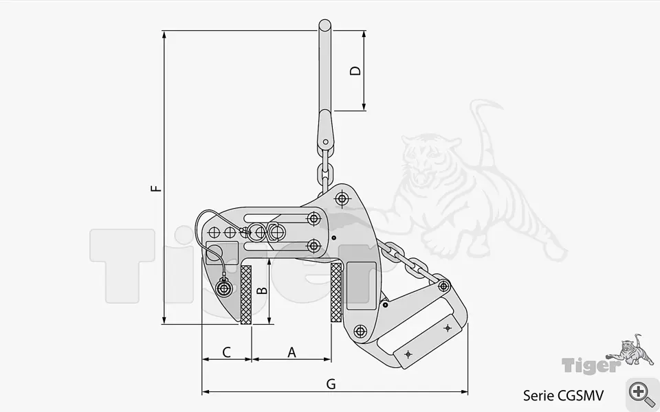 Zum Vergrößern anklicken Technisches Bild für blechklemmen-cgsmv-2-zeichnung
