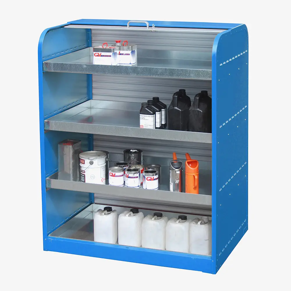 Produktbild von tigerhebezeuge gefahrstoff rollladenschrank blau lackiert typ RSG 4 BLAU 02 x