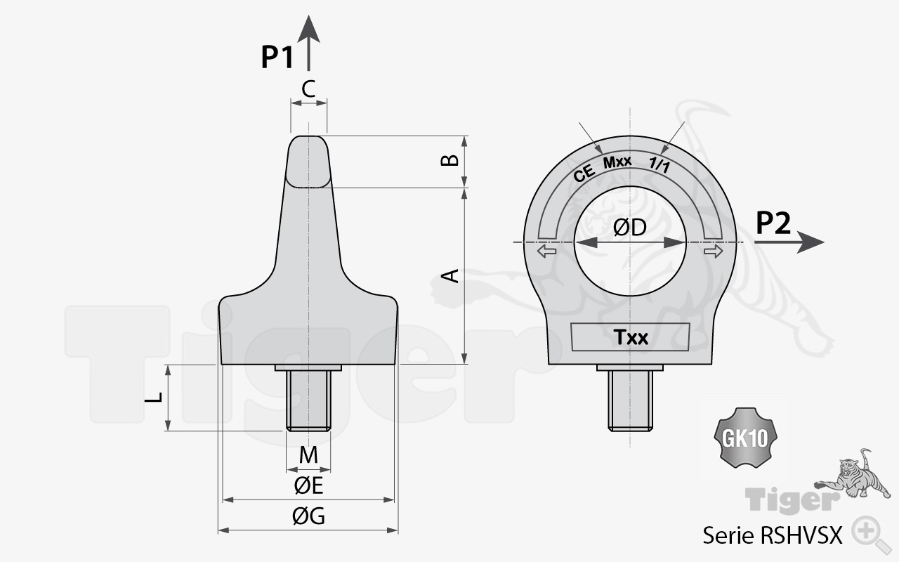 Technisches Bild für ringschraube-gk10-drehbar-rshvsx-zeichnung