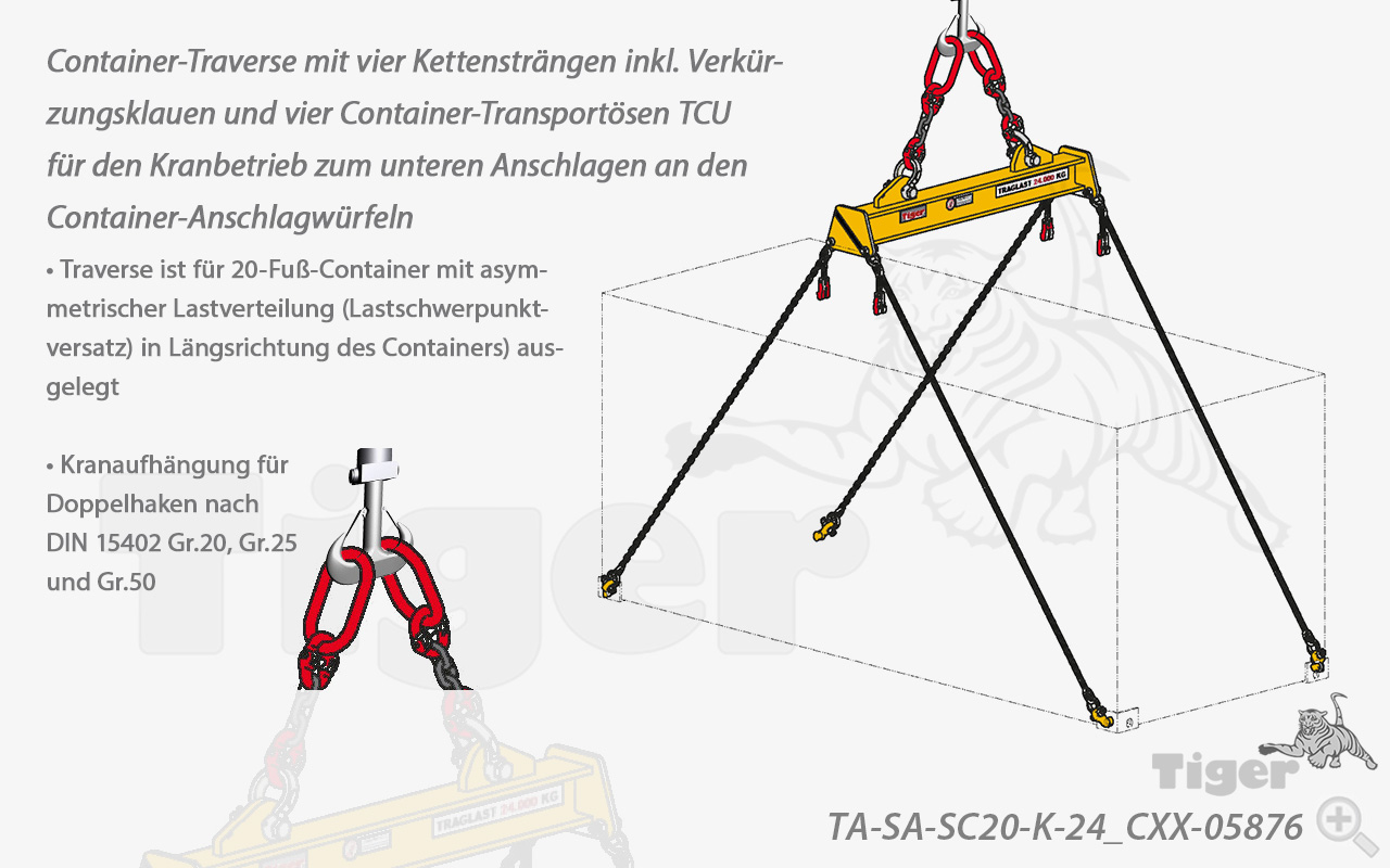 Container Traverse Tiger Sonder-Containertraversen für Seecontainer