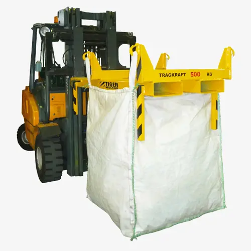Produktbild von Tiger Sonder-Big-Bag-Staplertraverse mit negativer Bauhöhe, Abstellfüßen und Staplertaschen als Ausleger Serie Sonder-BBQ-NN-GTS TigerHebezeuge-Shop Sonder-Anbaugeräte für Stapler Sonder-Big-Bag-Traversen für Stapler