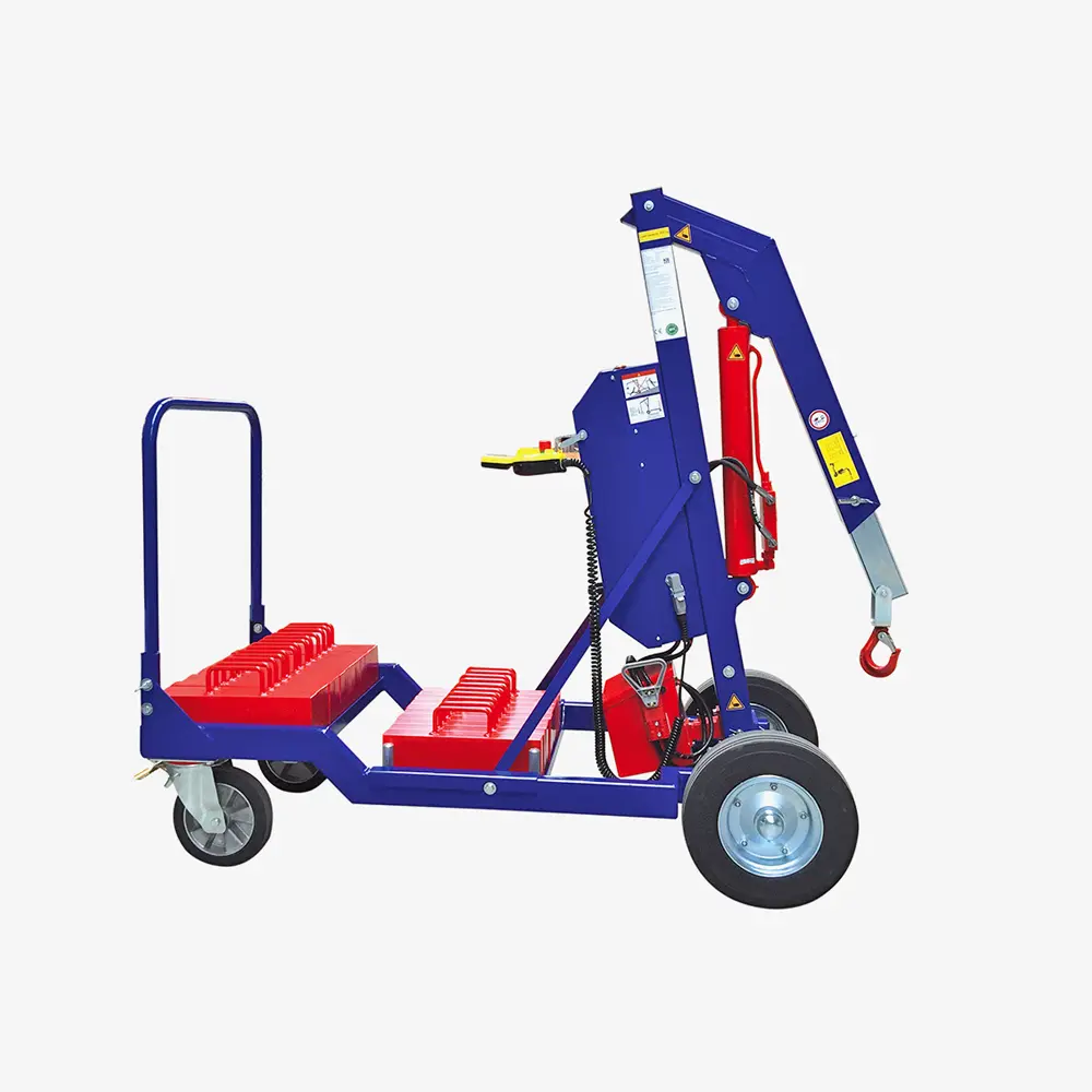 Produktbild von Gegengewichtskran als mobiler Mini-Kran mit abnehmbaren Gegengewichten tigerhebezeuge-gegengewichts-leichtbaukran-elektrohydraulisch-typ-KBF-450-H-ET