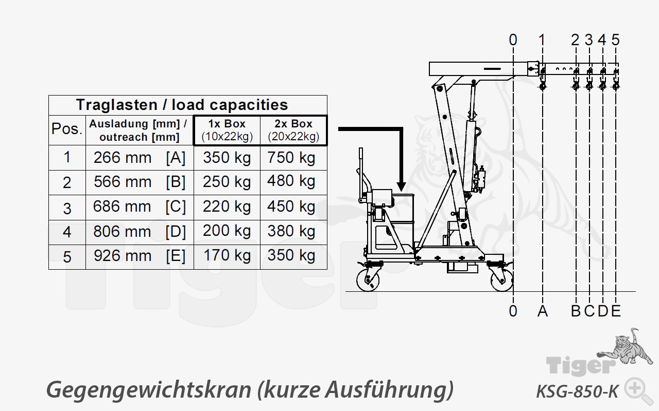 4. Produktbild zu gegengewichtskran-ksg-850-k-zeichnung
