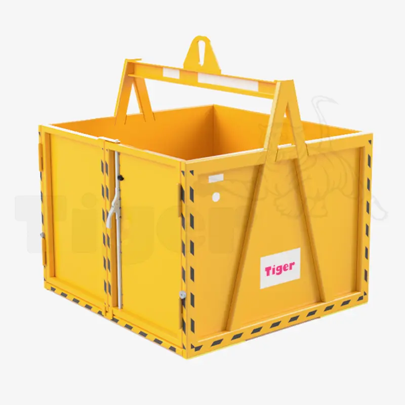 Produktbild von Tiger Krankorb mit Doppeltür und Verkleidung für den Materialtransport tiger-krankorb-mit-geoeffneter-rampe-und-doppeltuer-tg-dt