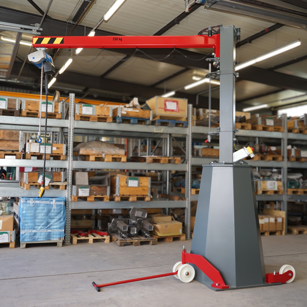 Wanderkran - Mobiler Drehkran mit oder ohne Abus Elektrokettenzug GM 400V