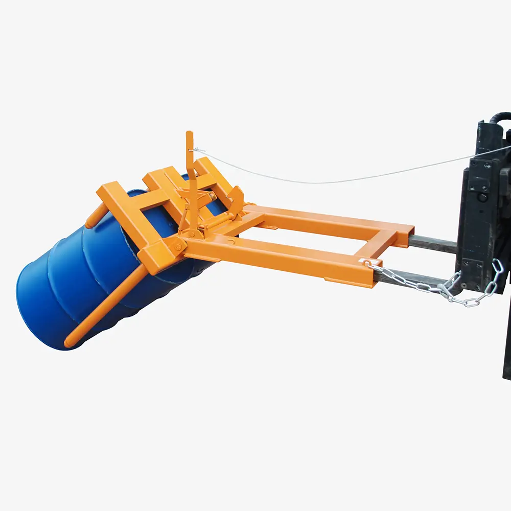 Fasswender für Stapler zum Aufrichten und Hinlegen für 1 - 2 Stahl-Spundfässern und Rollreifenfässer