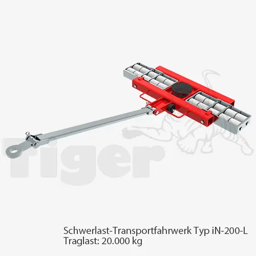 Produktbild von Schwerlast-Transportfahrwerke mit Nylon-Rollen zur 3-Punkt-Auflage TH: 110 mm tigerhebezeuge-schwerlast-transportfahrwerk-iN-200-L