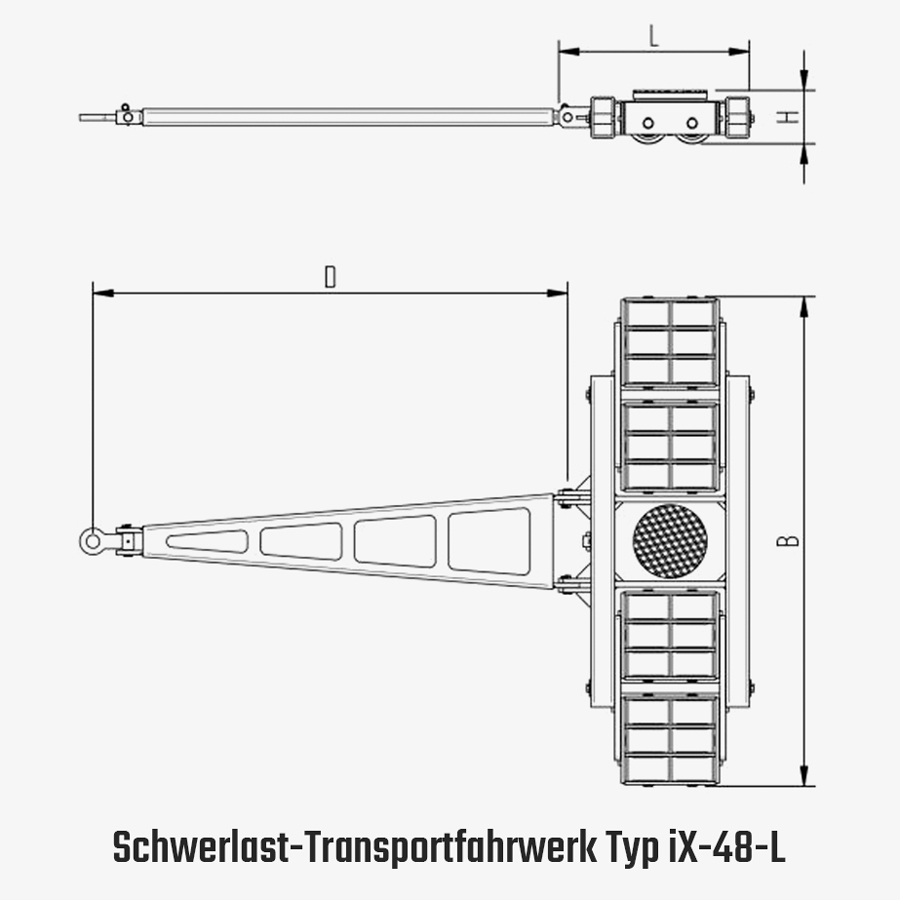 Technisches Bild für tigerhebezeuge-schwerlast-transportfahrwerk-typ-iX-48-L-zeichnung