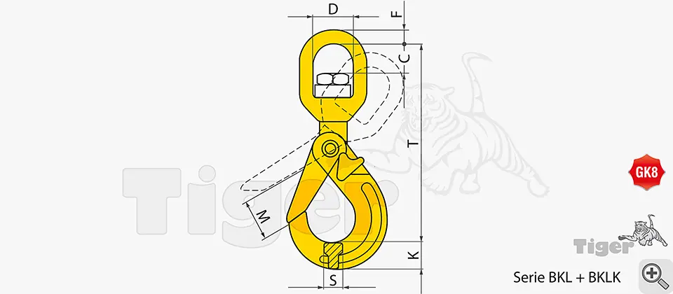 Zum Vergrößern anklicken Technisches Bild für anschlagmittel-wirbellasthaken-bkl