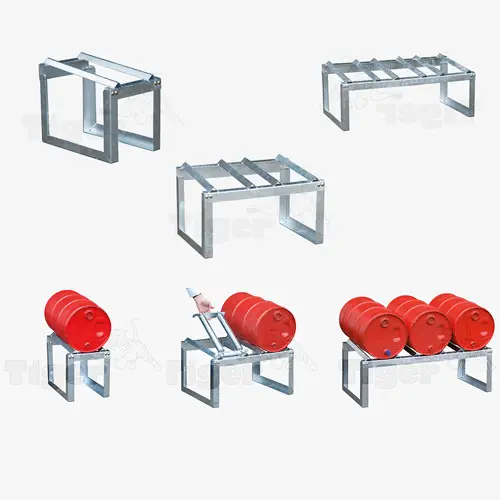 Produktbild von Fassauflage für 60-l-Fässer, verzinkt zur liegenden Fass-Lagerung Serie FA-60 tigerhebezeuge-fassauflagen-FA-60-umweltlagertechnik