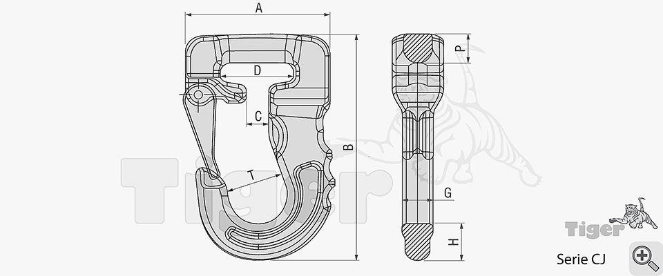 Zum Vergrößern anklicken Technisches Bild für rundschlingenhaken-zeichnung-anschlagmittel-2