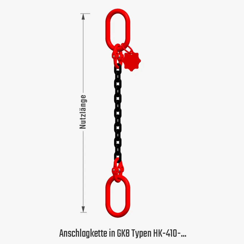Kettengehänge GK8 mit Ovalring, Ein- oder Mehrstrang, mit oder ohne Verkürzer