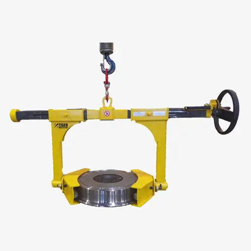 Produktbild von Tiger Sonder-Spindelgreifer zum Transport von Wagonrädern und Laufrollen per Kran Serie SONDER-STD-SU-SK Tiger-sonder-spindelgreifer-Serie-SONDER-STD-SU-SK