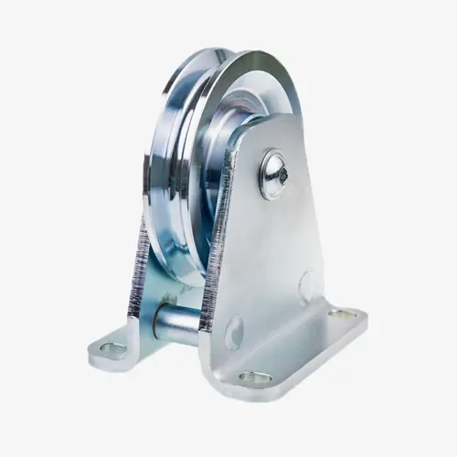 Produktbild von Seilrollenbock aus Stahl inkl. sauber gedrehter Seilrolle mit Rillenkugellager tigerhebezeuge-seilrollenbock-mit-kugellager-serie-BRKD