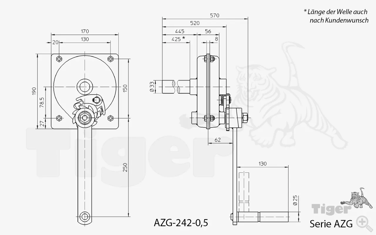 Technisches Bild für allzweckgetriebe-azg-242-0-5-zeichnung