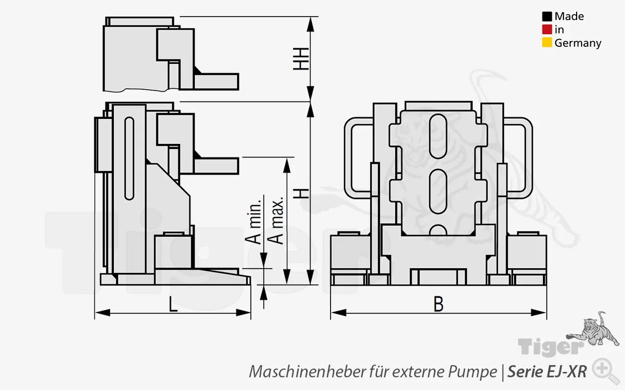 Technisches Bild für maschinenheber-eco-jack-ej-xr-zeichnung