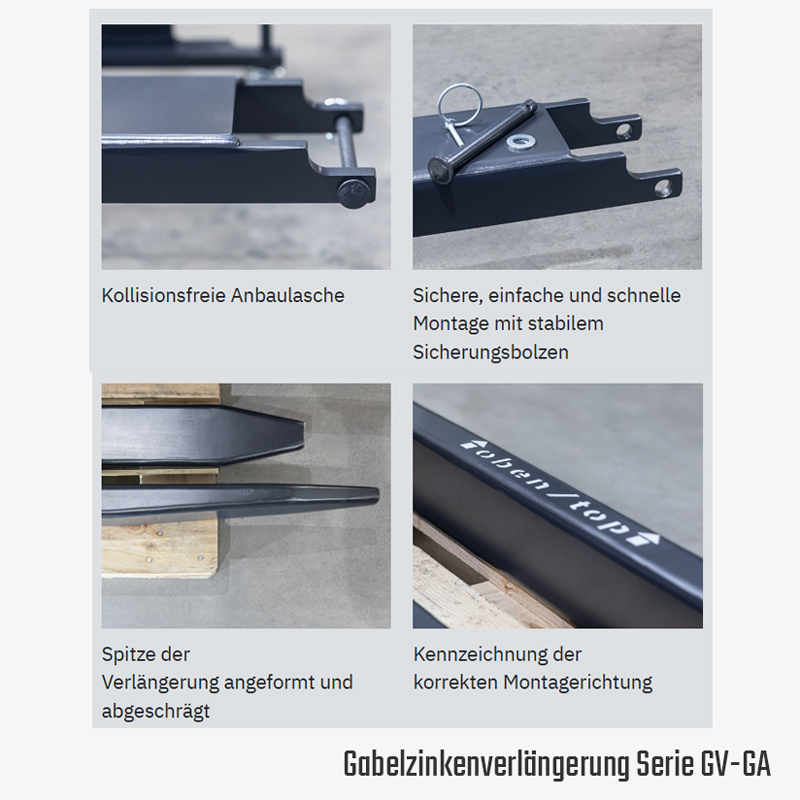 2. Produktbild zu tigerhebezeuge stapler gabelzinken verlaengerungen serie GV GA