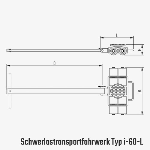 Technisches Bild für tigerhebzeuge-schwerlastfahrwerk-schwerlast-transportfahrwerk-mit-pu-rollen-typ-I-60-L-zeichnung-v2