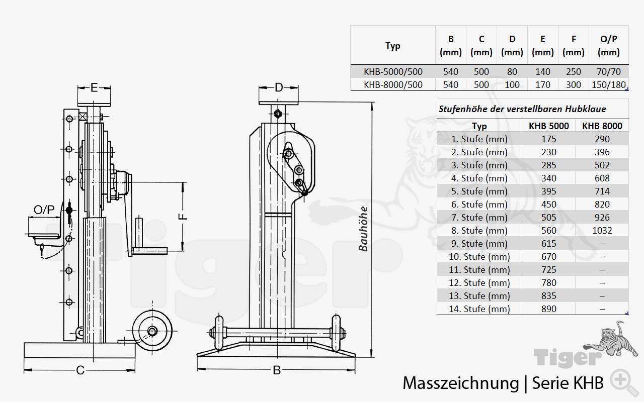 Technisches Bild für karosserie-hebebock-khb-masszeichnung