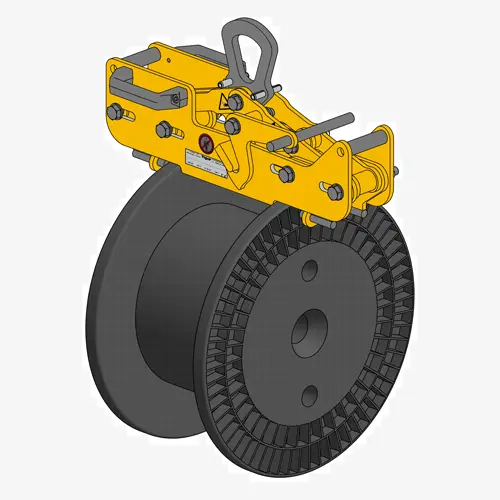 Produktbild von Tiger Sonder-Spulengreifer zum Kranen von stehenden Maschinenspulen Serie Sonder-KG-SU tiger-sonder-spulengreifer-fuer-maschinenspulen-kabeltrommeln-serie-Sonder-KG-SU