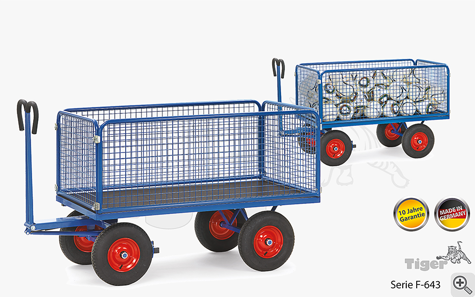Produktbild von handpritschenwagen mit drahtgitterwaenden 600