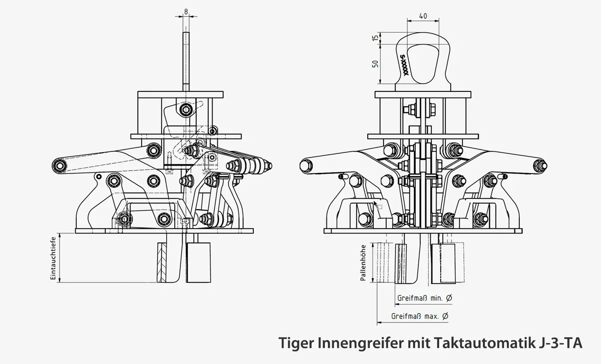 Zum Vergrößern anklicken Technisches Bild für tiger-innengreifer-mit-taktautomatik-serie-J-3-TA-zeichnung