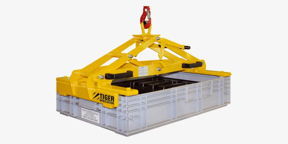 TigerHebezeuge-Shop Sonder-Hebegreifer Sonder-Kastengreifer für Kunststoffbehälter