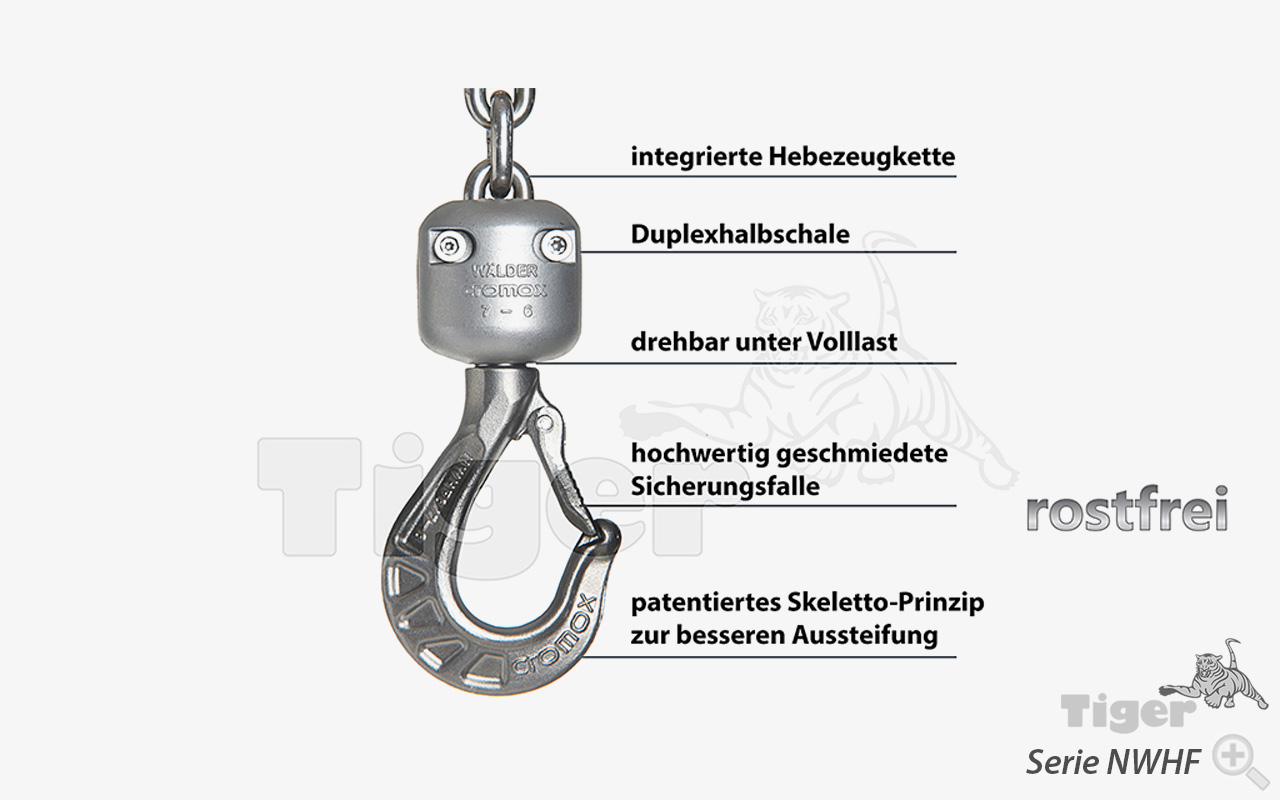 Produktbild von wirbellasthaken edelstahl nwhf kugellager 9