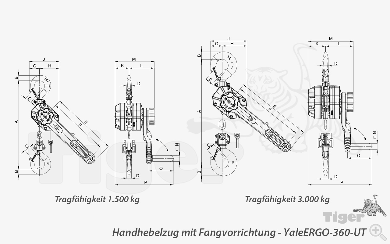 3. Produktbild zu hebelzug yaleergo 360 ut zeich 1 5 3t