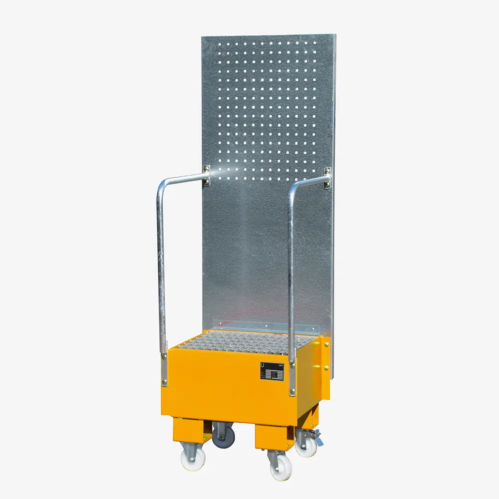 Produktbild von tigerhebezeuge fahrbare auffangwanne mit lochplattenwand orange lackiert typ LPW 60 1 ORANGE 01 x