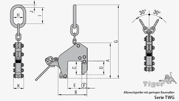 Zum Vergrößern anklicken Technisches Bild für allzweckgreifer-twg-zeichnung