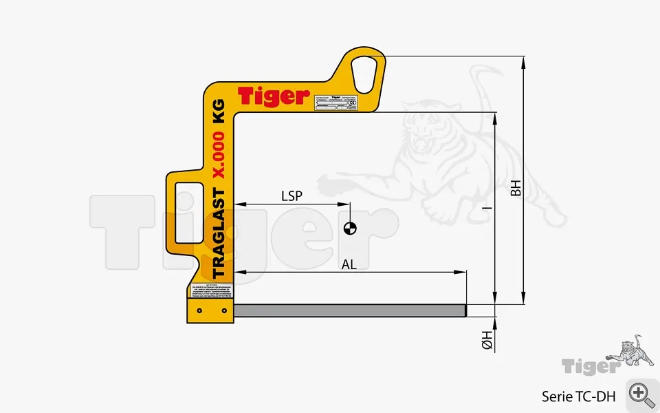 Zum Vergrößern anklicken Technisches Bild für coil-chaken-tc-dh-zeichnung-1