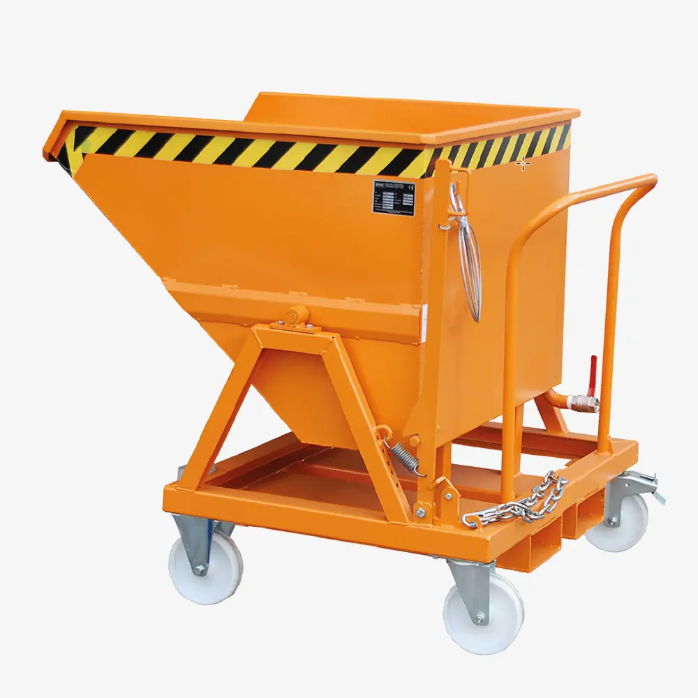 Produktbild von Späne-Kippmulde, fahrbar inkl. Rollensatz tigerhebezeuge-kippbehaelter-rollbar-serie-SKS-mit-ablasshahn