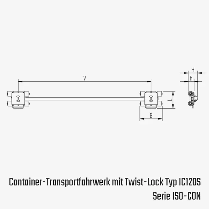 Technisches Bild für tigerhebezeuge-schwerlast-transportfahrwerk-isocon-hinten-starr-typ-IC120S-zeichnung