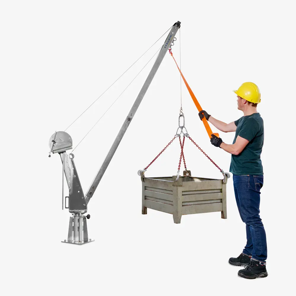 Drehkran Davit – modularer 360° Outdoor-Schwenkkran mit Seilwinde