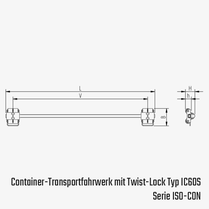 Technisches Bild für tigerhebezeuge-schwerlast-transportfahrwerk-isocon-hinten-starr-typ-IC60S-zeichnung