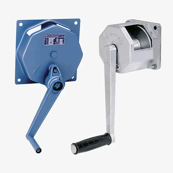 Produktbild von Handseilwinde zur Wandbefestigung mit Lastdruckbremse Serie SW-W tigerhebezeuge-wandseilwinden-alu-stahl